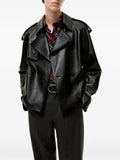 Burberry cropped leather Leadenham trench coat