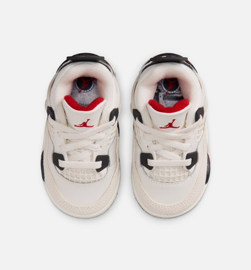 Air Jordan 4 Retro Flight Club Infant Sneakers - Sail/Black/University Red