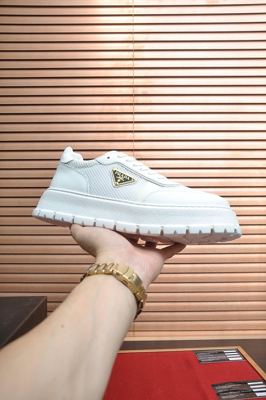 Prada Charcoal Gray & Black Low-Top Sneakers